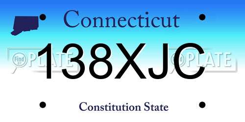 138XJC Connecticut License Plate