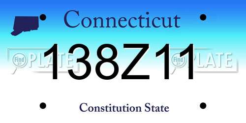 138Z11 Connecticut License Plate