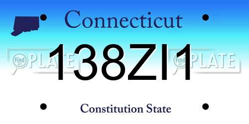 138ZI1 Connecticut License Plate