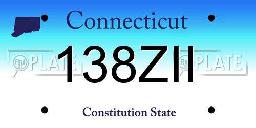 138ZII Connecticut License Plate