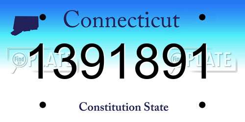 1391891 Connecticut License Plate