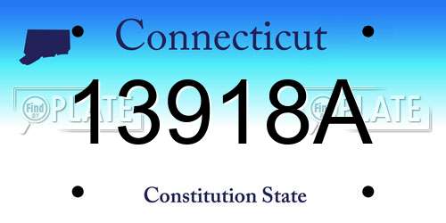 13918A Connecticut License Plate