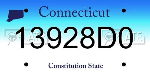 13928D0 Connecticut License Plate
