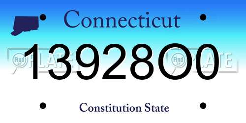 13928O0 Connecticut License Plate