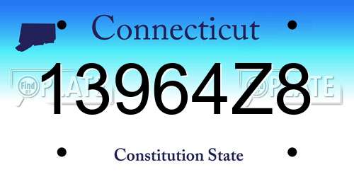 13964Z8 Connecticut License Plate