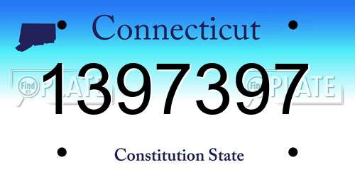 1397397 Connecticut License Plate