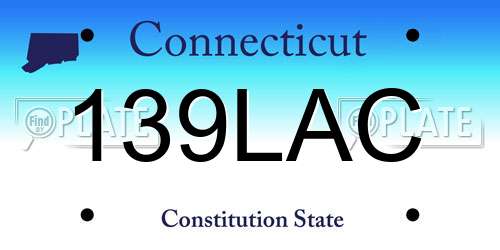 139LAC Connecticut License Plate