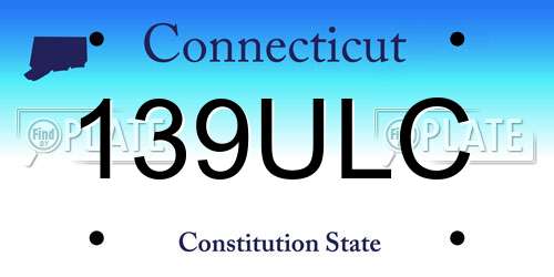 139ULC Connecticut License Plate