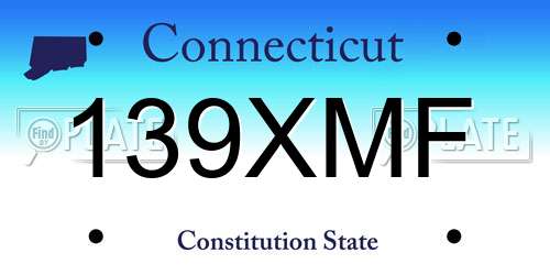 139XMF Connecticut License Plate