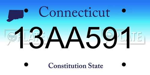13AA591 Connecticut License Plate