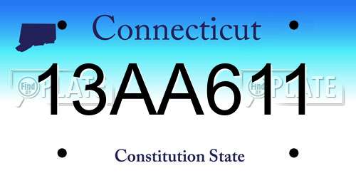 13AA611 Connecticut License Plate