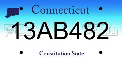 13AB482 Connecticut License Plate