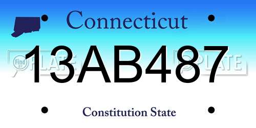13AB487 Connecticut License Plate