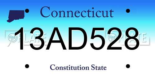 13AD528 Connecticut License Plate