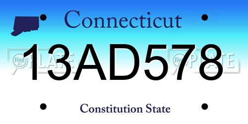 13AD578 Connecticut License Plate