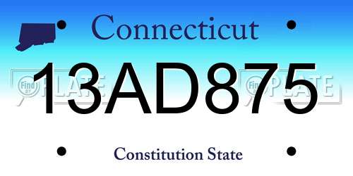 13AD875 Connecticut License Plate