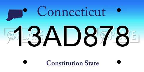 13AD878 Connecticut License Plate