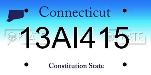 13AI415 Connecticut License Plate