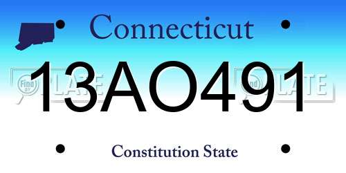 13AO491 Connecticut License Plate
