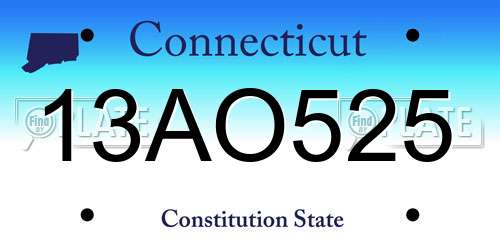 13AO525 Connecticut License Plate