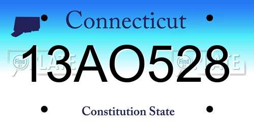 13AO528 Connecticut License Plate