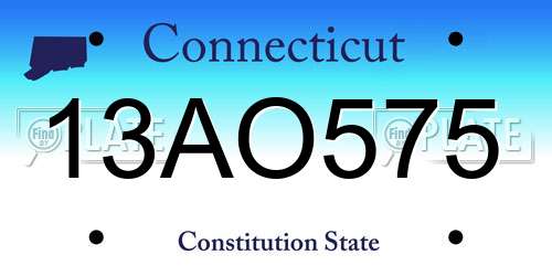 13AO575 Connecticut License Plate