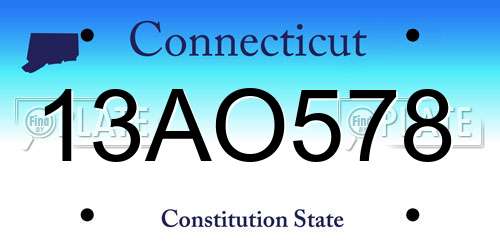 13AO578 Connecticut License Plate