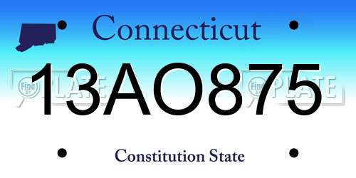 13AO875 Connecticut License Plate