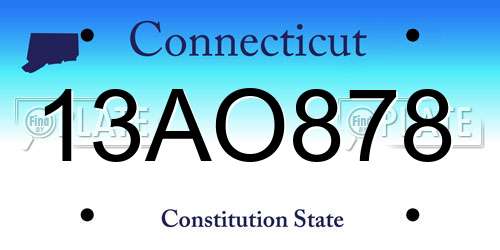 13AO878 Connecticut License Plate