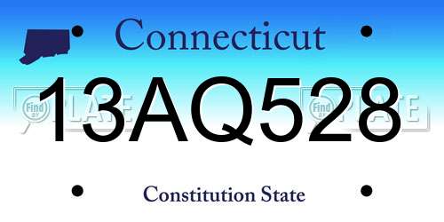 13AQ528 Connecticut License Plate