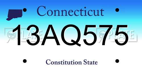 13AQ575 Connecticut License Plate