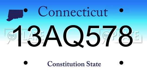 13AQ578 Connecticut License Plate