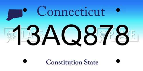 13AQ878 Connecticut License Plate