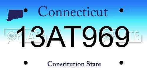 13AT969 Connecticut License Plate