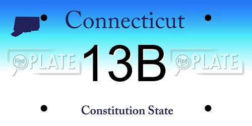 13B Connecticut License Plate