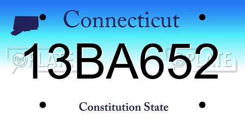 13BA652 Connecticut License Plate