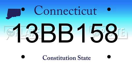 13BB158 Connecticut License Plate