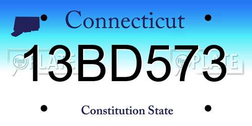 13BD573 Connecticut License Plate