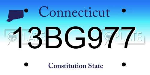 13BG977 Connecticut License Plate