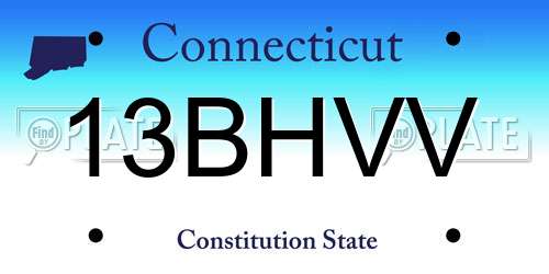 13BHVV Connecticut License Plate