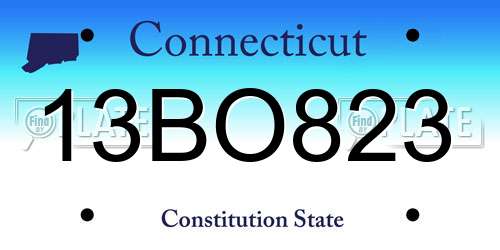 13BO823 Connecticut License Plate