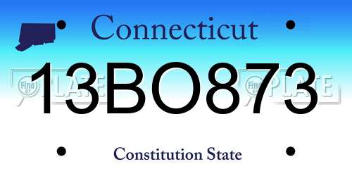 13BO873 Connecticut License Plate