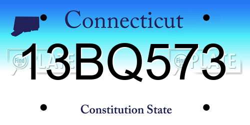 13BQ573 Connecticut License Plate