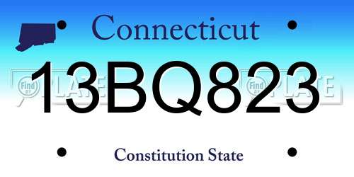 13BQ823 Connecticut License Plate