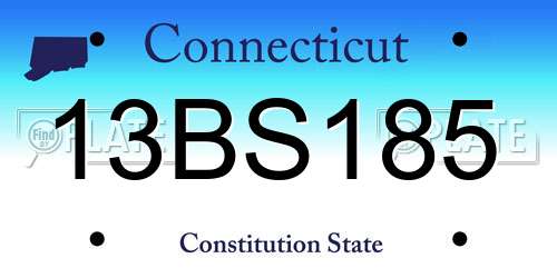 13BS185 Connecticut License Plate