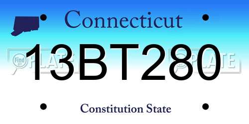 13BT280 Connecticut License Plate