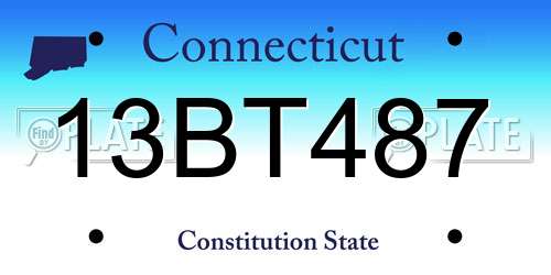 13BT487 Connecticut License Plate