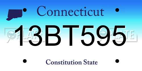 13BT595 Connecticut License Plate