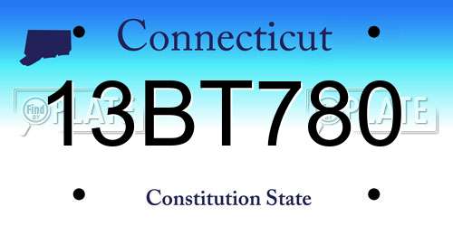 13BT780 Connecticut License Plate