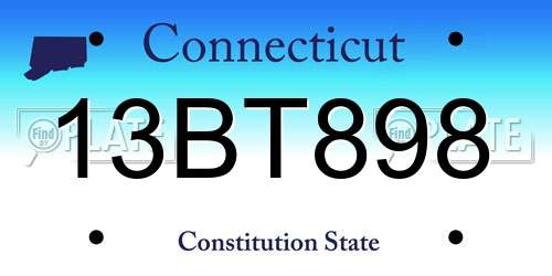 13BT898 Connecticut License Plate